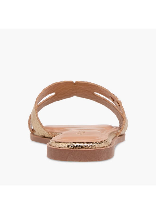 Celeste Women's Monogram Emobossed Slip-On Flat Sandals  - Image 5