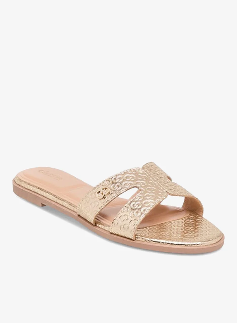 Celeste Women's Monogram Emobossed Slip-On Flat Sandals