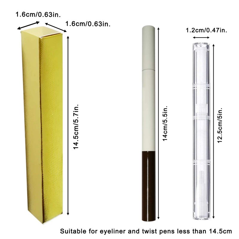 Anzka 50 Pcs Nail Oil Pen Packaging Boxes 5.7X0.63X0.63 Inch Eyeliner Wrapping Box Golden Scale Texture Twist Pen Package Boxes - Image 2