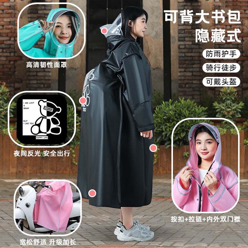 Raincoat New Electric Car Battery Bicycle Long Full-Body Anti-Rainstorm Women'S Riding Men'S Split Lightweight Poncho - Image 4