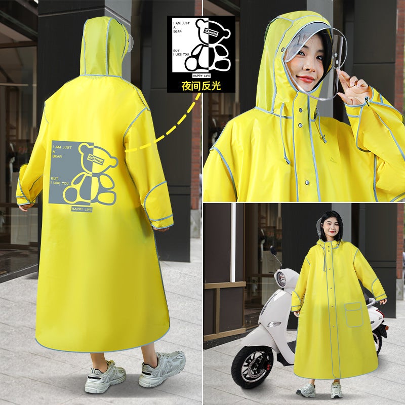 Raincoat New Electric Car Battery Bicycle Long Full-Body Anti-Rainstorm Women'S Riding Men'S Split Lightweight Poncho - Image 1