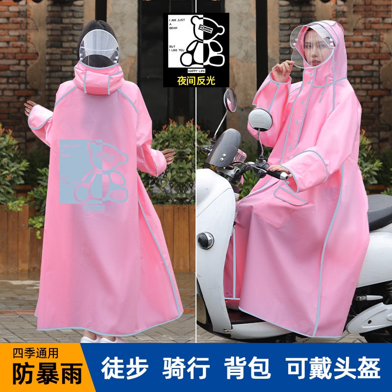 Raincoat New Electric Car Battery Bicycle Long Full-Body Anti-Rainstorm Women'S Riding Men'S Split Lightweight Poncho - Image 3