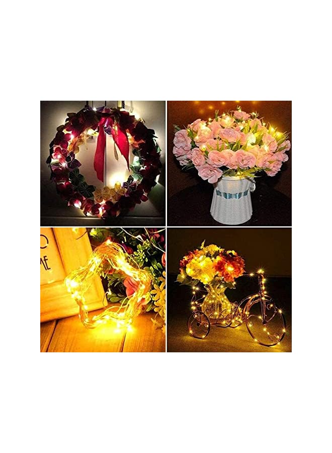 The Bros عبوة 2 من أضواء الف fairy LED بطول 20 متر و200 LED تعمل بالبطارية ومقاومة للماء مع 8 أوضاع من أضواء اليراعات المتلألئة - Image 5