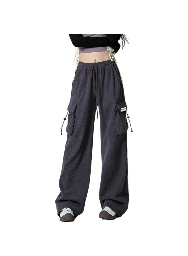 EPTISON Cargo Pants, Wide-Leg Casual Trousers For Women, High-End Feel, Spring Knitted Loose Straight-Leg Sweatpants For Women - Image 2