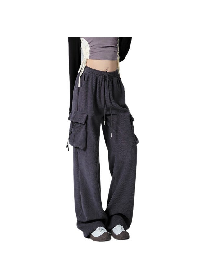 EPTISON Cargo Pants, Wide-Leg Casual Trousers For Women, High-End Feel, Spring Knitted Loose Straight-Leg Sweatpants For Women - Image 1