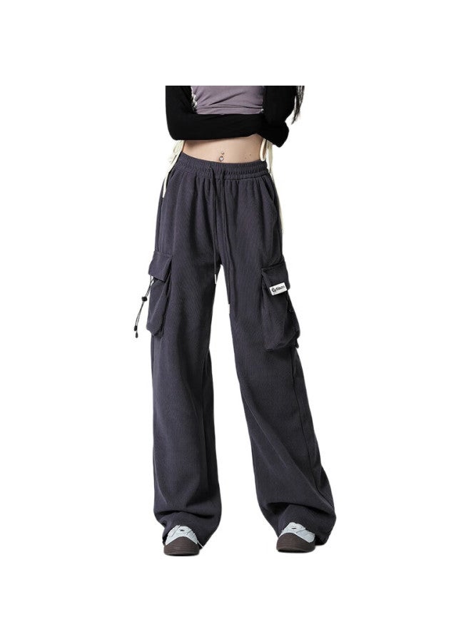 EPTISON Cargo Pants, Wide-Leg Casual Trousers For Women, High-End Feel, Spring Knitted Loose Straight-Leg Sweatpants For Women - Image 3