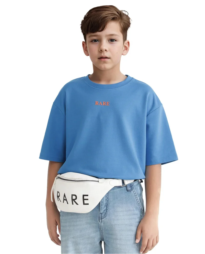 Rare Ones Rare Ones Kids Herm Flouroscent Blue Cotton Poly Short Sleeve Crew Neck Hd And Cmyk Print T-Shirt