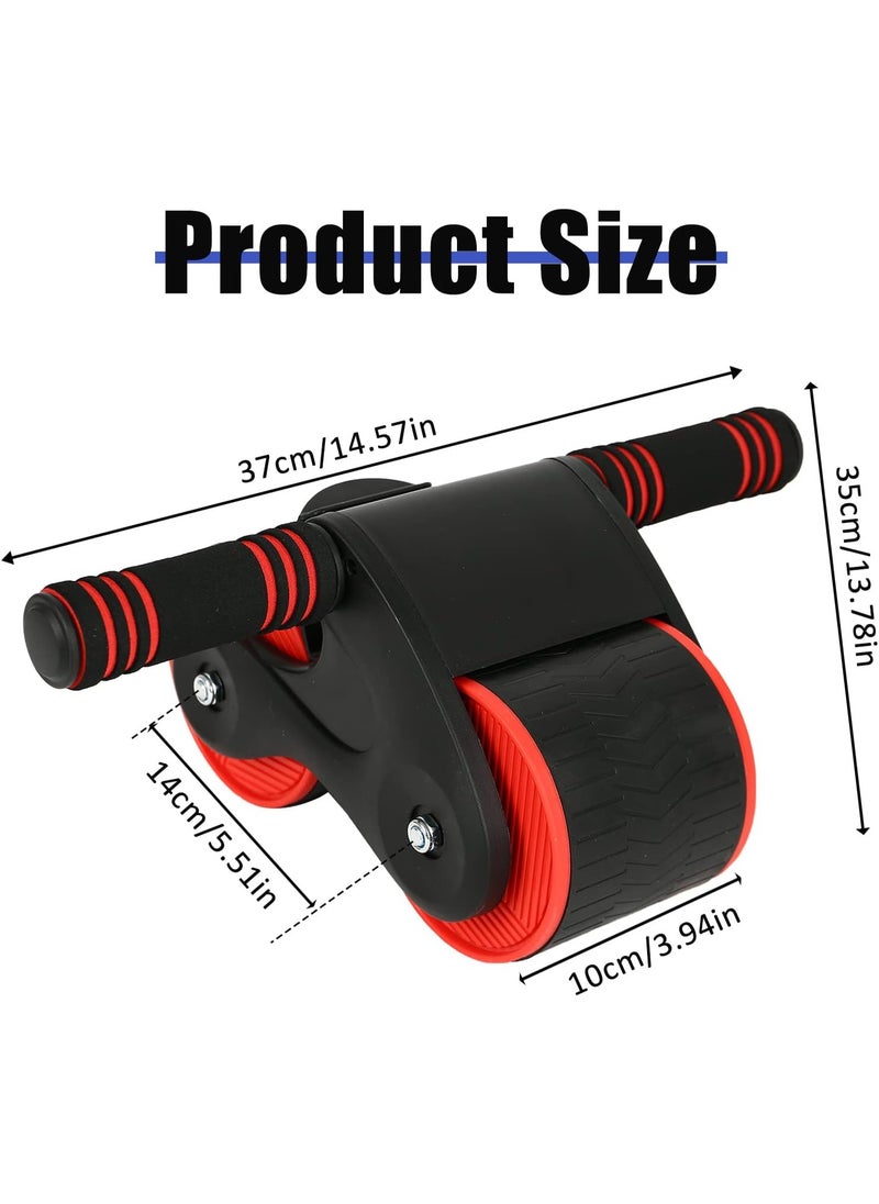 AIWANTO - Double Wheel Round Abdominal Roller With Knee Mat, Bearing Structure, Household Abdominal Abs Exercise, Silo Silent Non-slip for Gym Red - Image 1