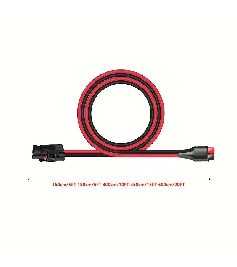12AWG Pure Copper Extension Cord 6FT for Portable Power Station Generator Battery - Image 1