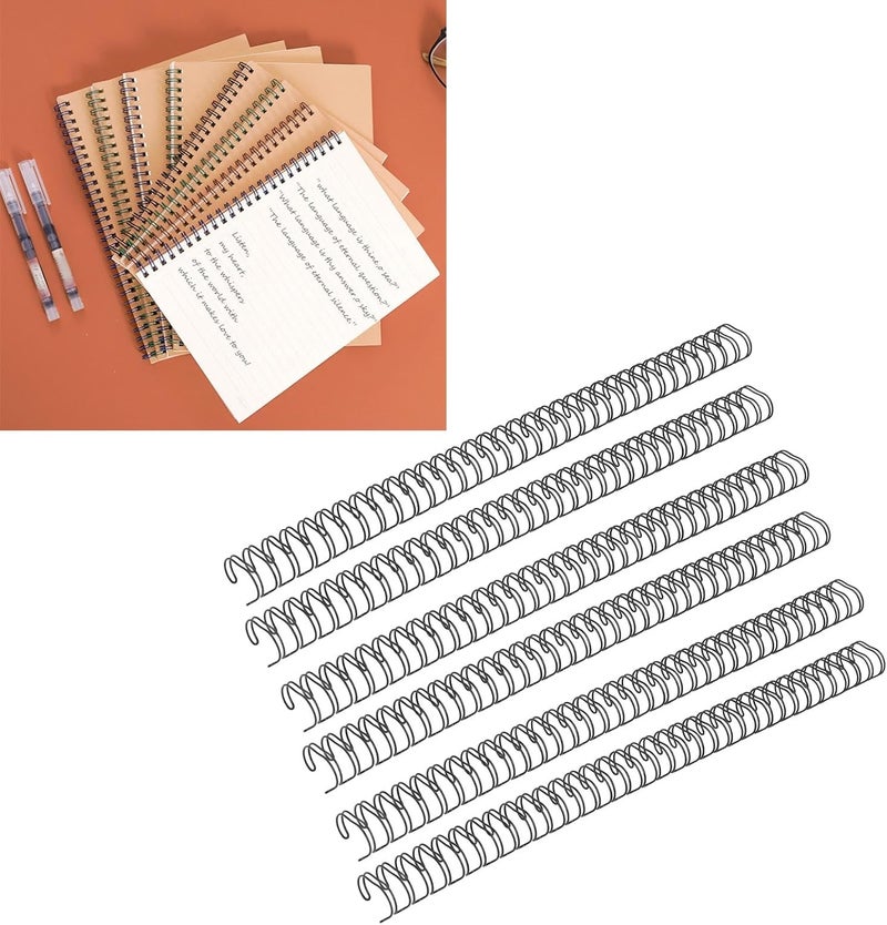 Air & land transit compatible Double Loop Wire Binding Spine Set, Iron Wide Application 34 Loops 3/4in Diameter Binding Loop 180 Sheet Capacity 50Pcs for Documents (Black) Balanced weight - Image 2