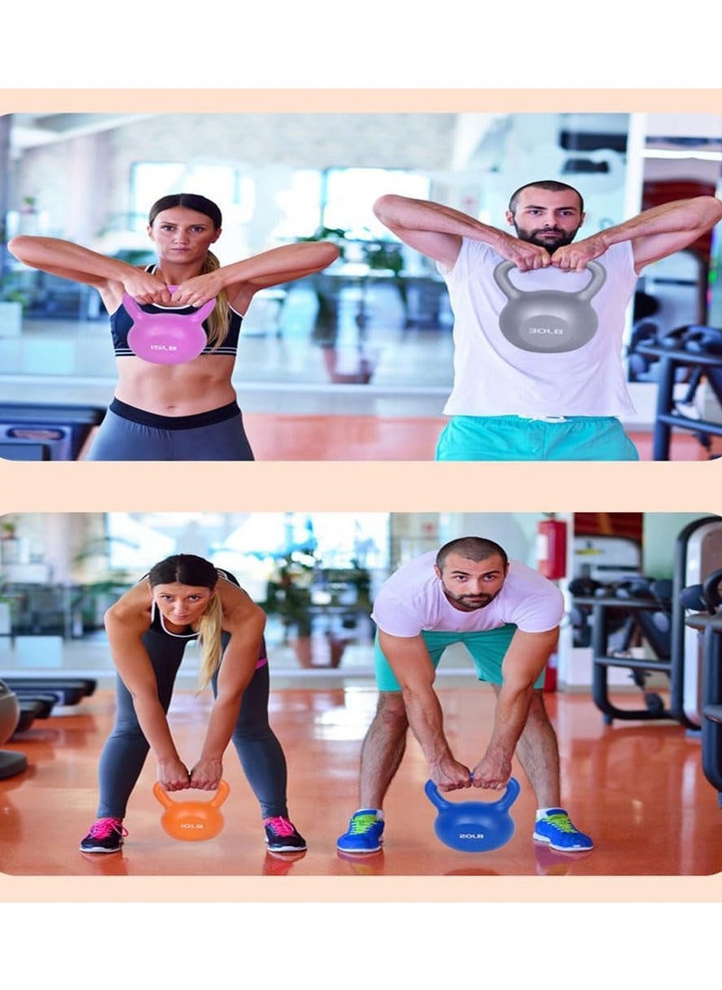 Vitacelli PE Coated Kettlebell Weights Solid Cast Iron Strength Training For Weightlifting Conditioning Strength & Core Training Great For Dumbbell Exercises  - Image 2