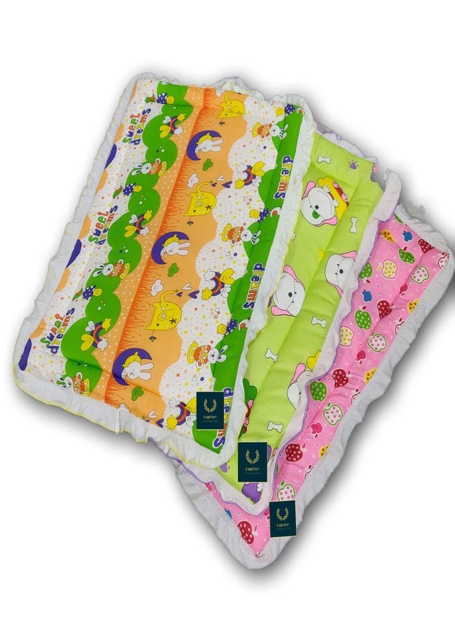 Fareto Newborn Baby Lacy Muslin Super Soft, Cradle Bed, Baby Bed (Multicolored)(0-12 Months)(Size: L-28 Inchs, B-19 Inchs)(Pack of 3) - Image 1