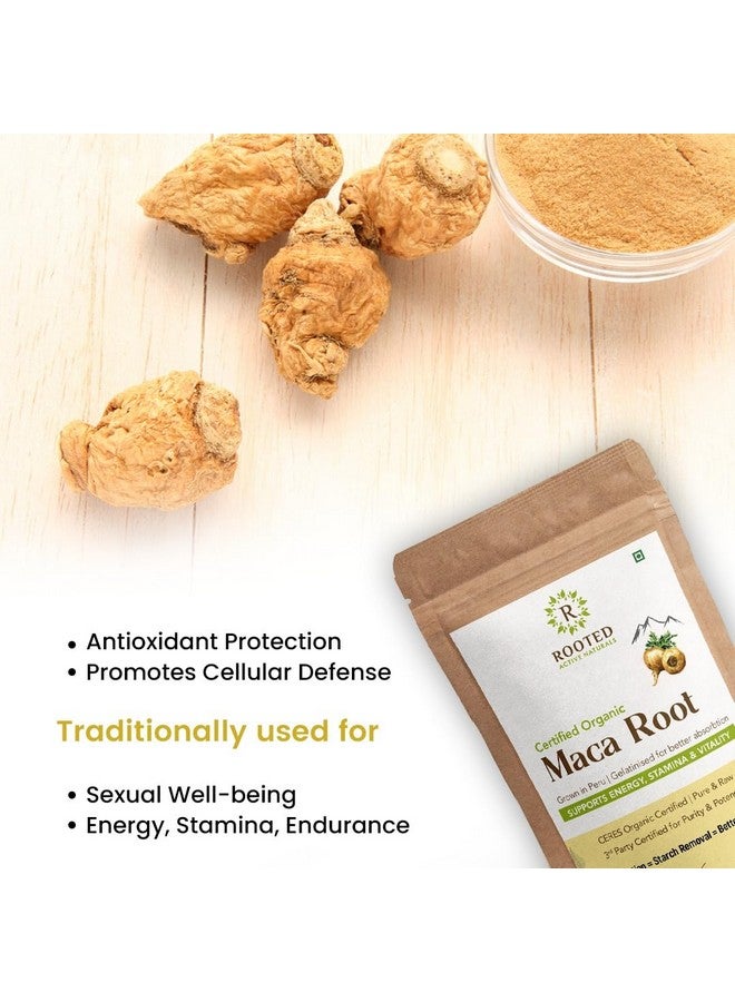 Rooted Active's Organic Maca Root Powder - Peruvian Superfood (Raw), Gelatinized for Easy Digestion, Superfood Traditionally Used for Energy, Hormone Balance, Certified Organic, 100 Grams - Image 4