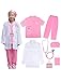 ANPHILE Kids Doctor Veterinarian Costume Vet Costume for Kids with Doctor Coat Career Day Costumes for Girls Boys - Image 2