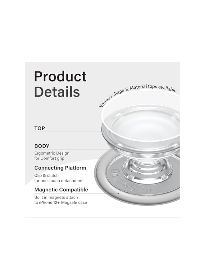 Green Tiger Mobile Phone Grip Stand Holder Compatible with Mag-safe Magnetic Authentic Natural Mother of Pearl Heart Design Collapsible for Smartphone Tablet Cell Phone Accessory (Violet) - Image 3