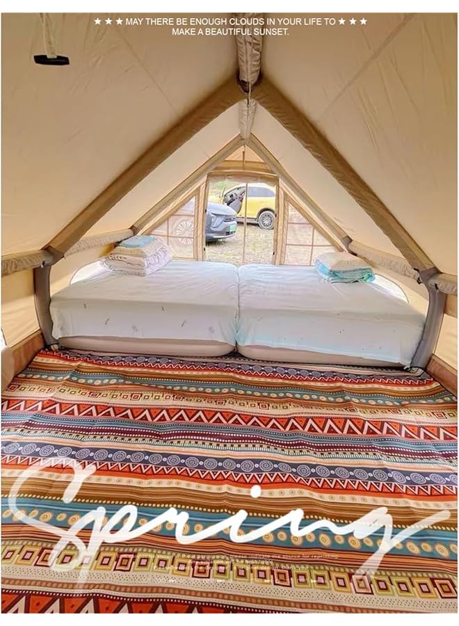 HOOKOR Picnic Blanket 200x200cm Extra Large Picnic Blanket Waterproof and Foldable Beach Blanket 3 Layer Outdoor Blanket Machine Washable for Spring Summer Camping Park Travel Grass (Red) - Image 3