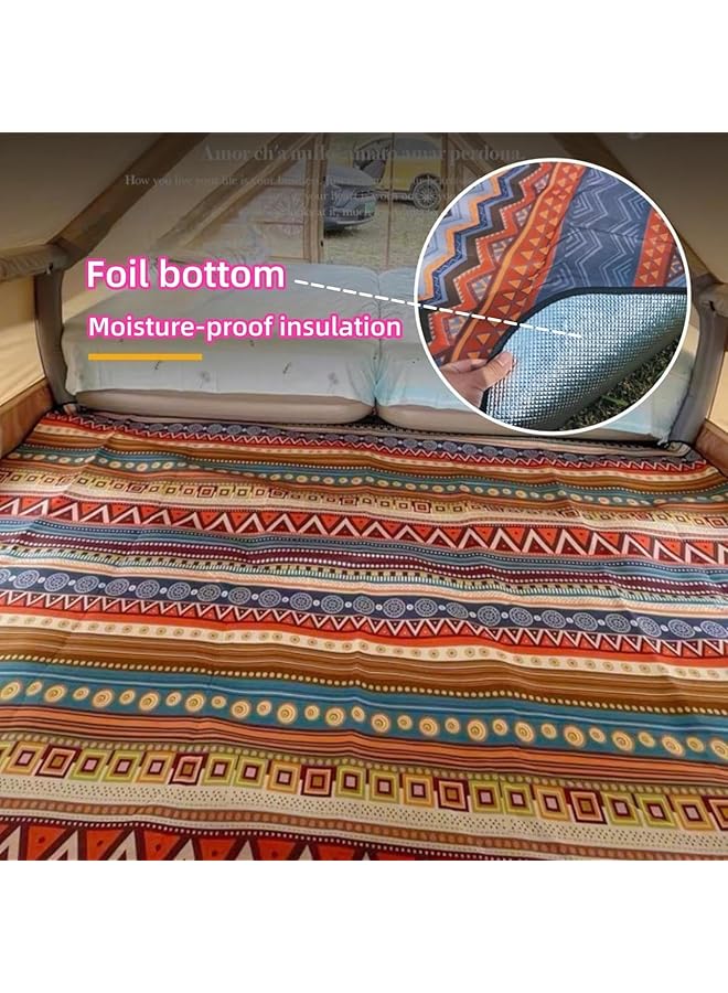 HOOKOR Picnic Blanket 200x200cm Extra Large Picnic Blanket Waterproof and Foldable Beach Blanket 3 Layer Outdoor Blanket Machine Washable for Spring Summer Camping Park Travel Grass (Red) - Image 4