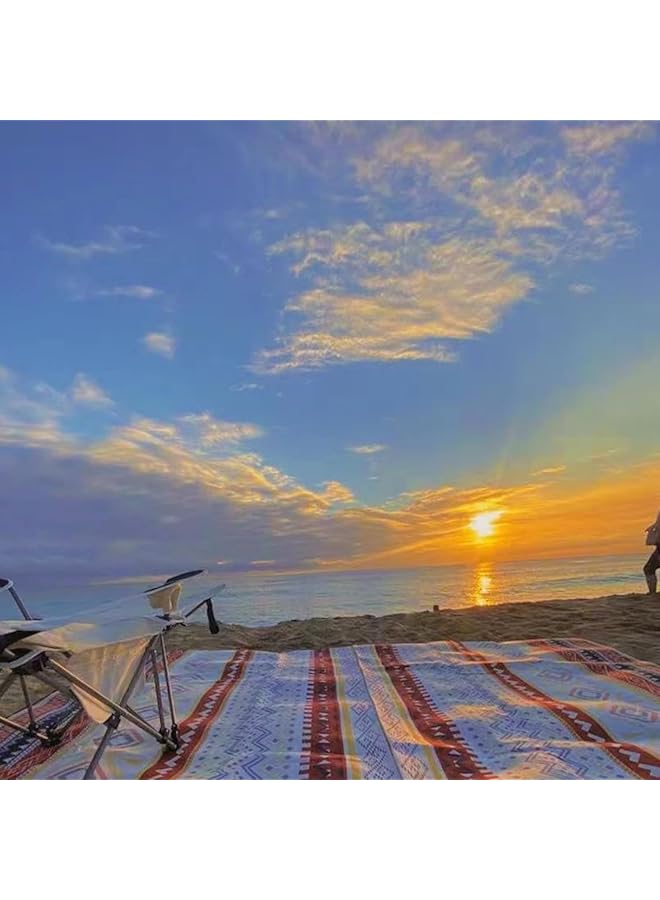 HOOKOR Picnic Blanket 200x200cm Extra Large Picnic Blanket Waterproof and Foldable Beach Blanket 3 Layer Outdoor Blanket Machine Washable for Spring Summer Camping Park Travel Grass (Red) - Image 2