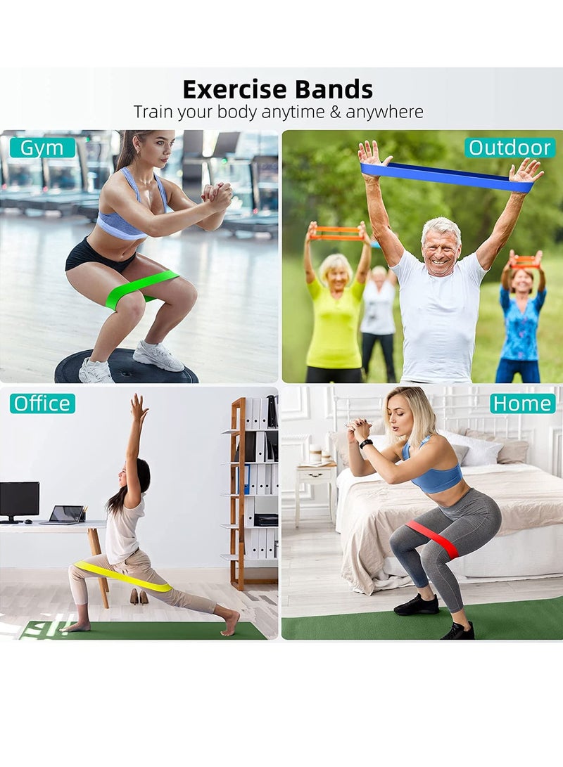 Resistance Bands Elastic Exercise Bands Set for Recovery Physical Therapy Yoga Pilates Rehab Fitness Strength Training Set of 5 Bands 5 Different Resistance Levels - Image 4