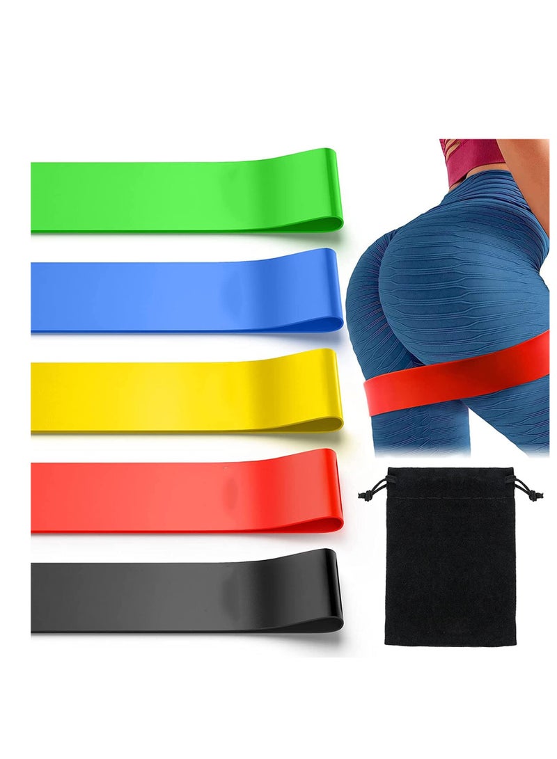 Resistance Bands Elastic Exercise Bands Set for Recovery Physical Therapy Yoga Pilates Rehab Fitness Strength Training Set of 5 Bands 5 Different Resistance Levels - Image 1