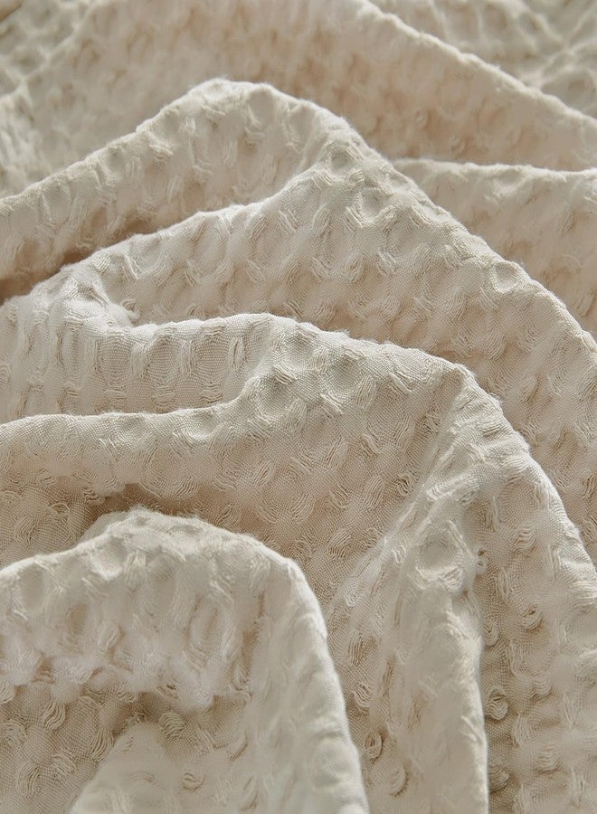 WARMDERN Waffle Weave Pillowcases Queen Size 2 Pack Pillow Cases Soft Microfiber Pillow Case Covers Set of 2 Boho Woven Textured Pillowcase with Envelope Closure(Khaki, Queen, 20x30 Inches) - Image 5