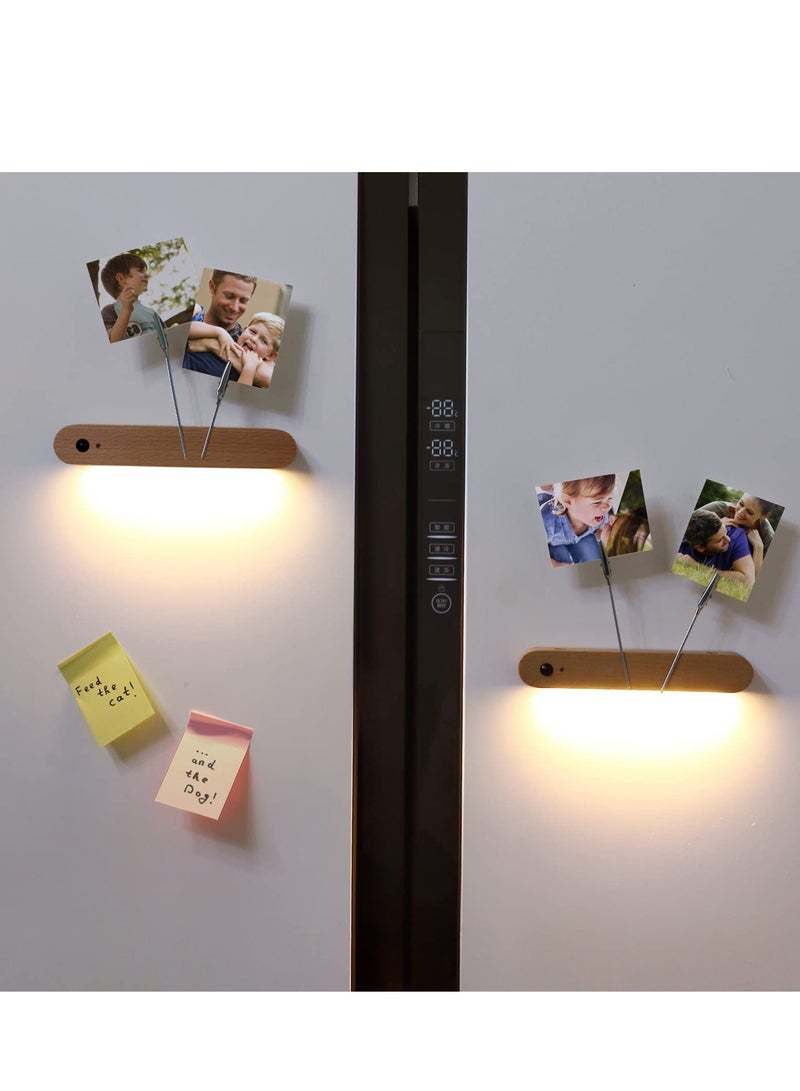 Wood Battery Operated Wall Light LED Indoor Bedroom Motion Sensor Night Light Magnetic Back Lamp - Image 3