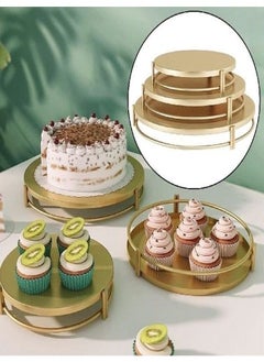 C&C Home Multipurpose Set of 3 Cake Plate Dessert Cupcake Display Stands for Home Decoration  - Image 1