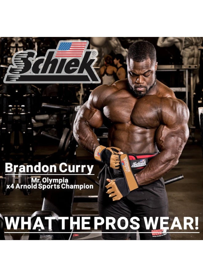 شيك قفازات رفع Schiek موديل 425 Power Series مع لفافة معصم نشطة صغيرة - Image 2