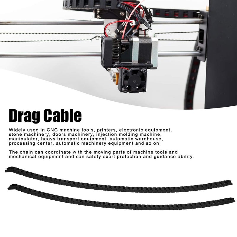 2 قطعة من سلسلة الأسلاك النايلون الأسود سلسلة الطاقة الصناعية الثقيلة لحامل الكابلات السحب لمسافات طويلة - Image 4