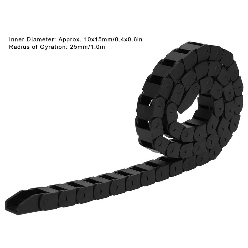 2 قطعة من سلسلة الأسلاك النايلون الأسود سلسلة الطاقة الصناعية الثقيلة لحامل الكابلات السحب لمسافات طويلة - Image 3