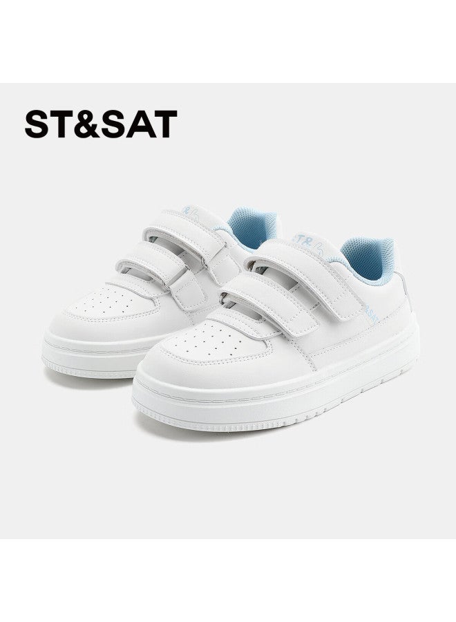 St&Sat Saay Saay Children's Shoes, Kids' White Sneakers, School Spring And Autumn Style, Boys And Girls Skateboard Shoes, Sports Casual Shoes, Fengxin Purple - Image 1