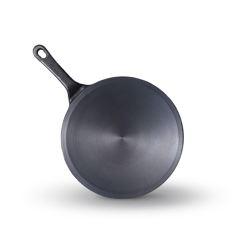 Kichera 10 Inch PreSeasoned Cast Iron Roti Tawa with Long Handle for RotiChapathiParathaFulka - Image 1