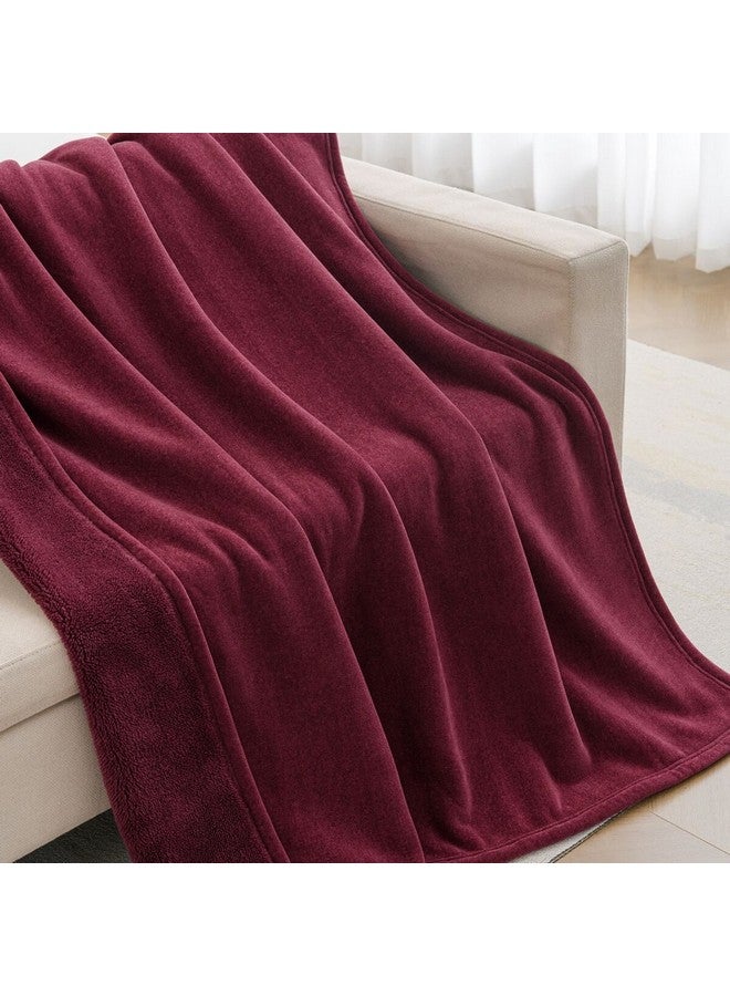 ميزوي بطانية مينك فاخرة ومريحة بلون عنابي  ×  سم - Image 3