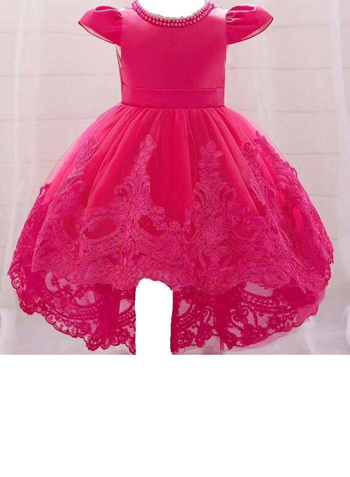 D'Daniela Embroidery Princess Dress - Hot Pink