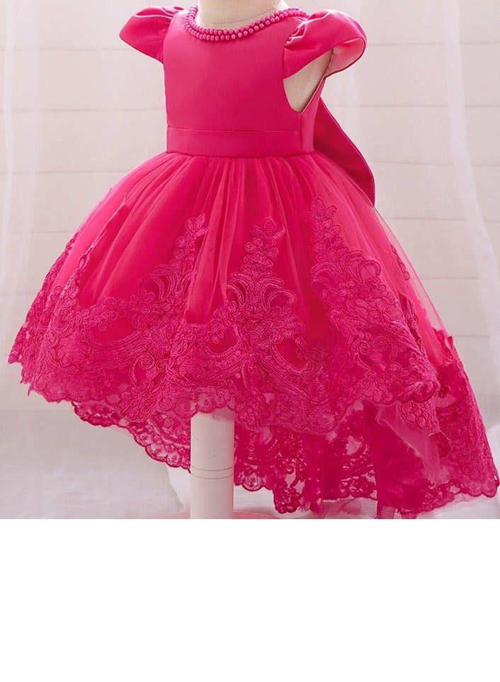 D'Daniela Embroidery Princess Dress - Hot Pink - Image 2