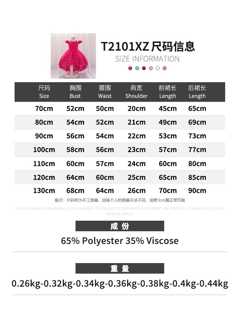 D'Daniela Embroidery Princess Dress - Hot Pink - Image 5