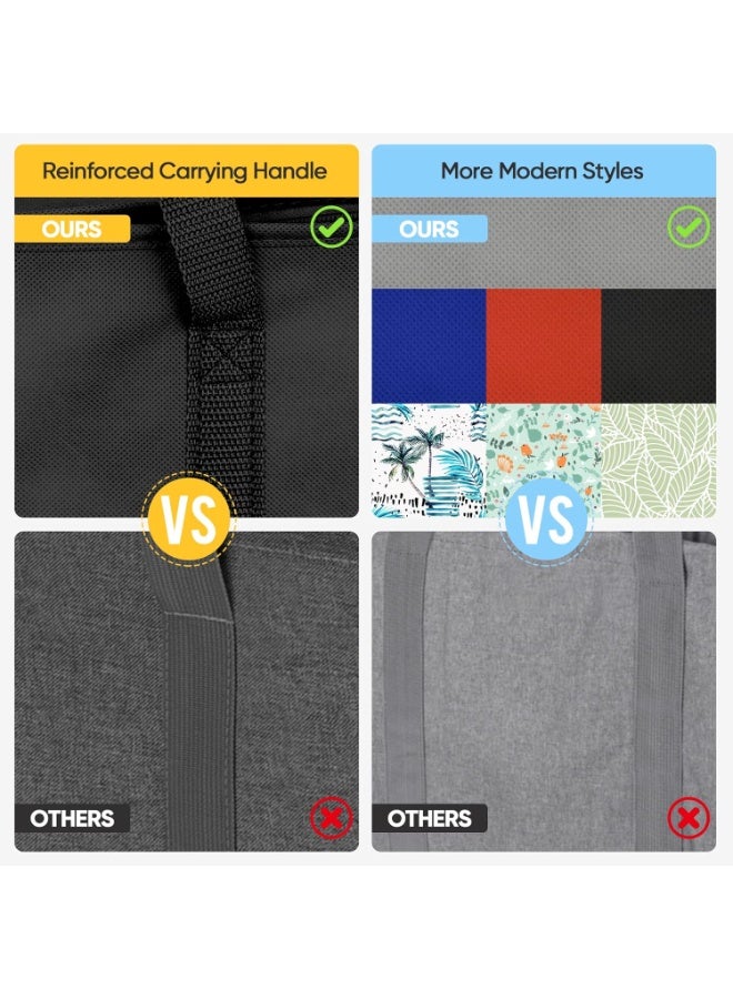 FAYET 2-Pack Insulated Grocery & Cooler Bags, Reusable, Collapsible Tote with Zipper, Keeps Food Hot or Cold, Ideal for Delivery, Camping, and Grocery Transport - Image 4