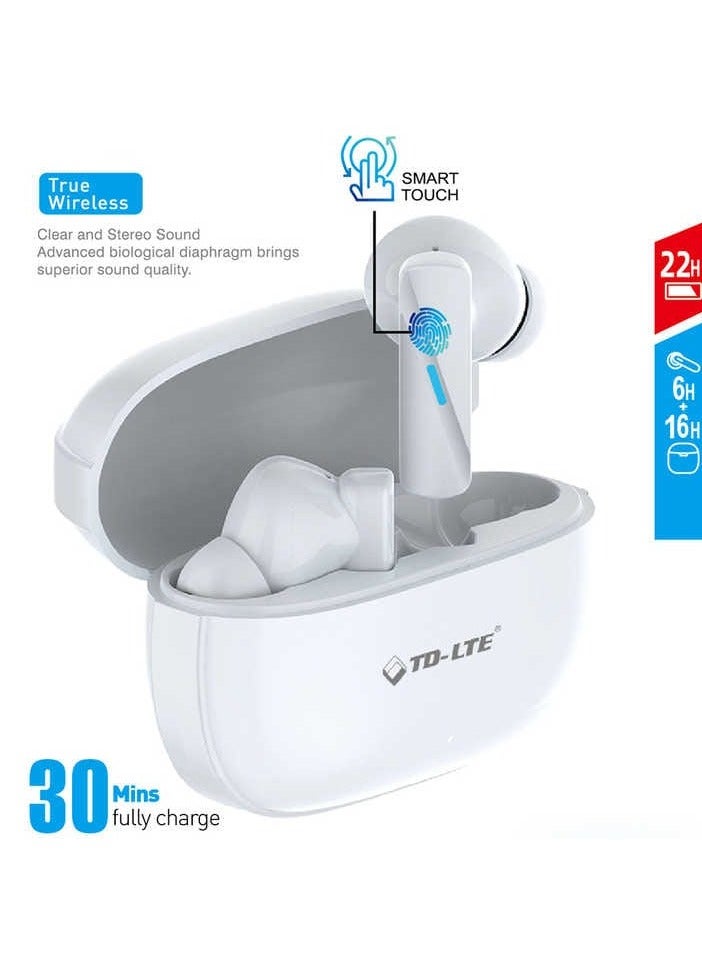 تي دي كيه-إل تي إي سماعات أذن لاسلكية TD-LTE TD-TW25 بصوت ستيريو مع شحن سريع ووقت تشغيل طويل - Image 1
