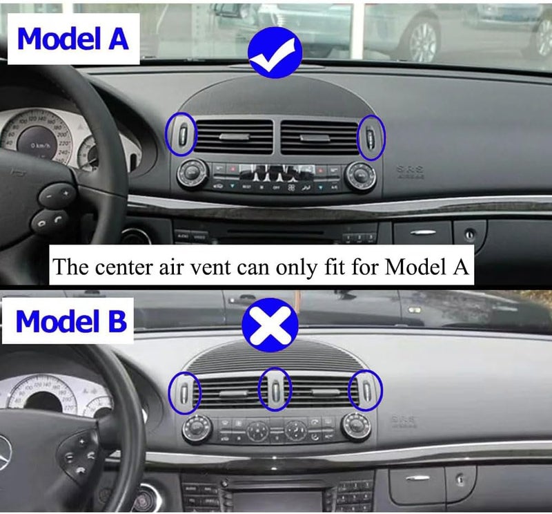 Goodithy Center Console Air Vent Outlet Cover for Mercedes Benz E Class W211 (2003-2008) - Dark Gray - Image 2