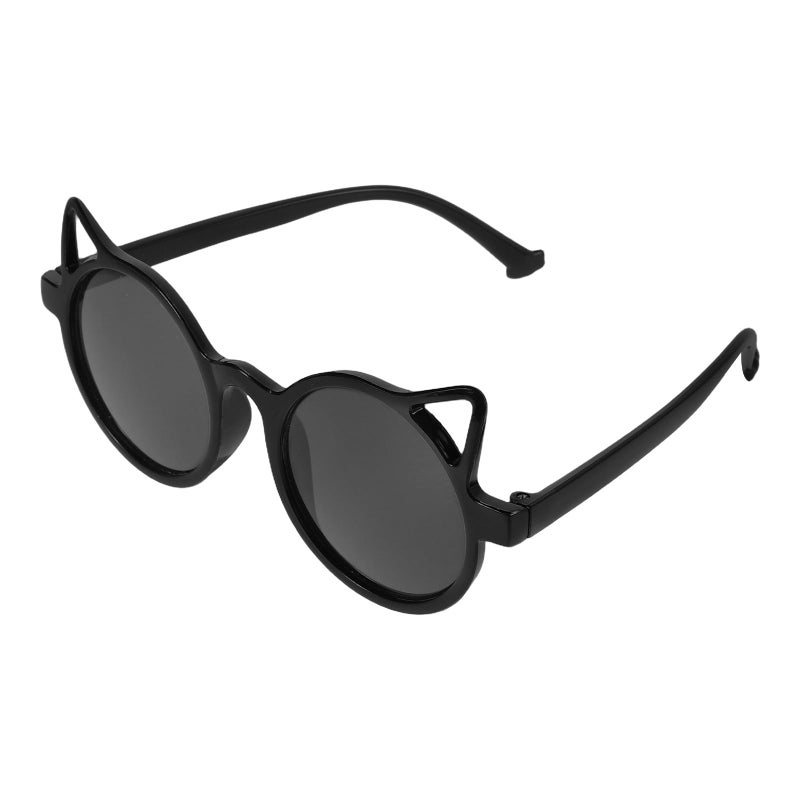 Cat Ear Sunglasses For Boys UV Protection Black Plastic Frame Outdoor Play Shades - Image 2