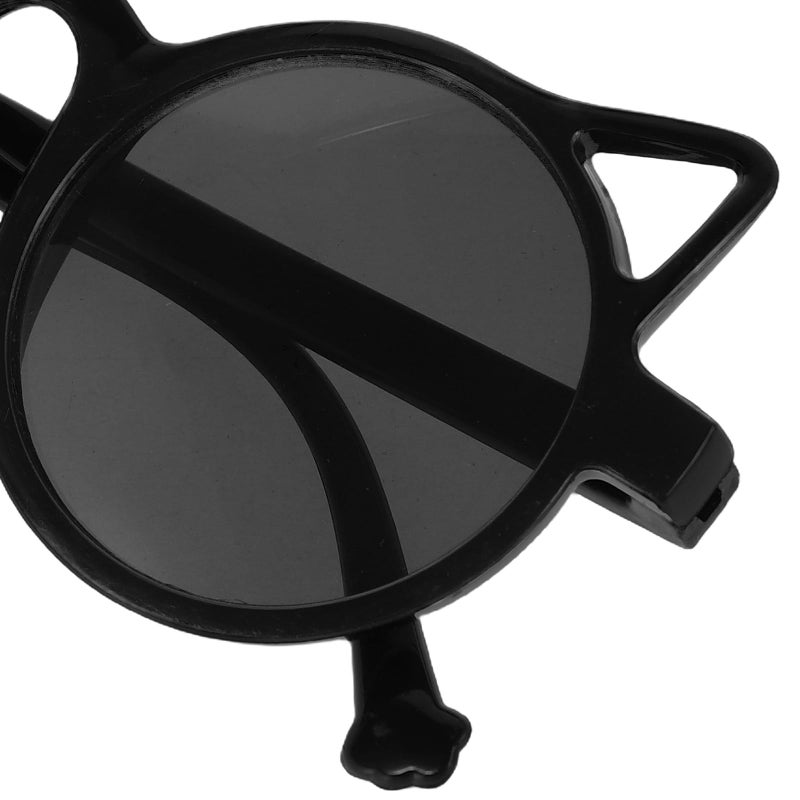 Cat Ear Sunglasses For Boys UV Protection Black Plastic Frame Outdoor Play Shades - Image 4