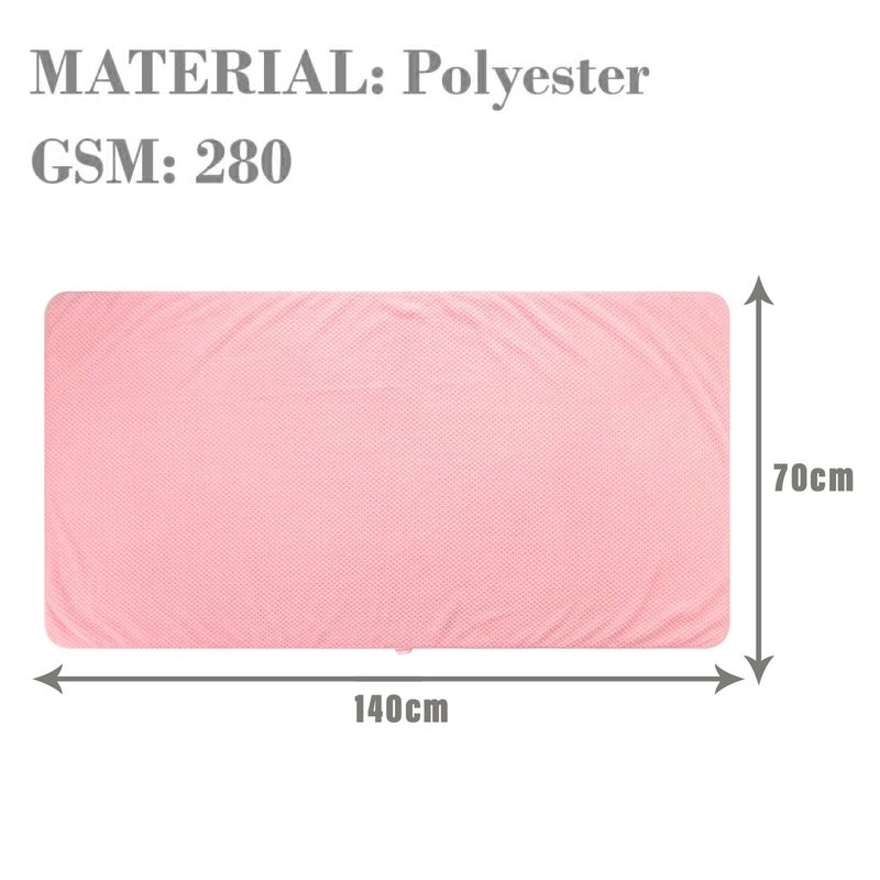 Kuber Industries Kuber Industries Bath Towel for Men, Women|280 GSM|Extra Soft & Fade Resistant|Polyester Towels for Bath|Bathing Towel, Bath Sheet (Pink)  - Image 3