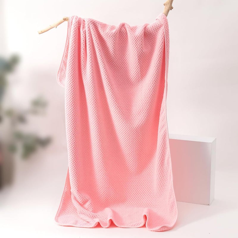 Kuber Industries Kuber Industries Bath Towel for Men, Women|280 GSM|Extra Soft & Fade Resistant|Polyester Towels for Bath|Bathing Towel, Bath Sheet (Pink)  - Image 1