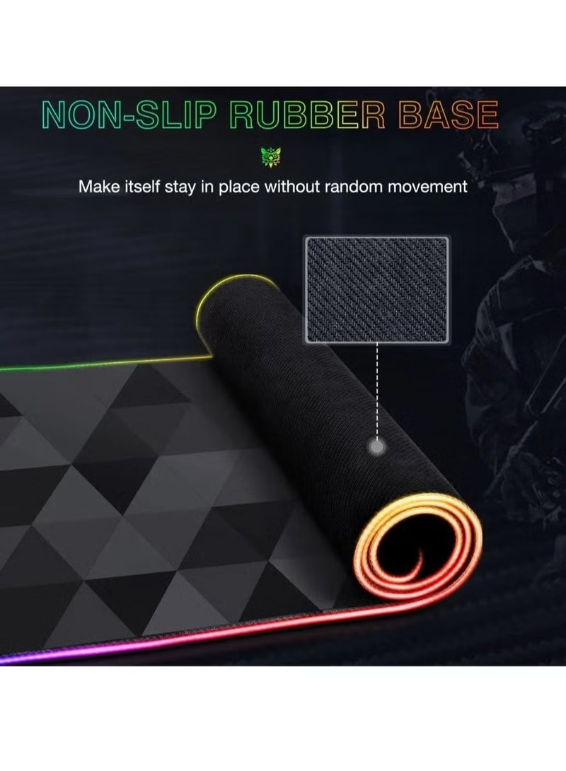 onikuma MP006 RGB Mousepad Black | Large Gaming Mousepad with Colorful LED Lighting, Soft and Durable Surface, Anti-Slip Base, Perfect for Gamers, Office Use, and Workstations - Image 4