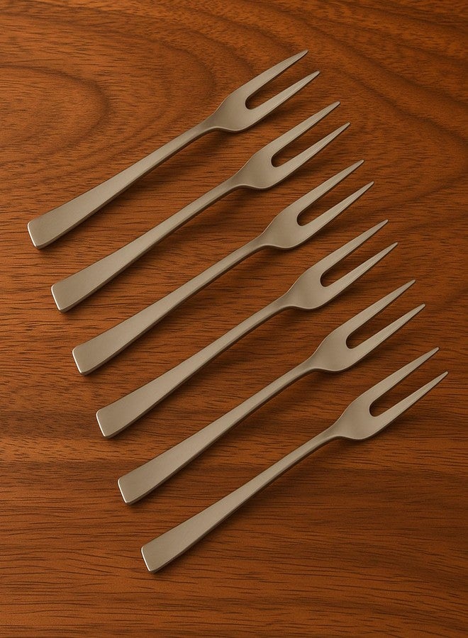 RUSTIC LINEN 6-in-1 Stainless Steel Fruit Fork Set –Reusable Picks for Fruits, Cakes & Snacks | Ideal for Parties & Home Use - Image 5