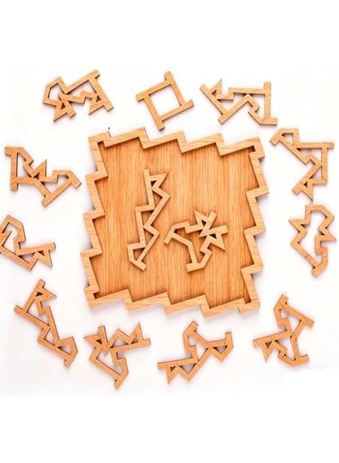 Hilbert Curve Fractal Tray Puzzle Mind Bending Wooden Jigsaw For Adults Style E - Image 2