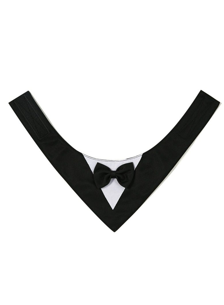 إسكدنيا سهرة الرسمية القط الزفاف باندانا طوق مع القوس ربطة عنق القط زي عيد ميلاد عيد الحب زي الأليفة (BLACK-S) - Image 5