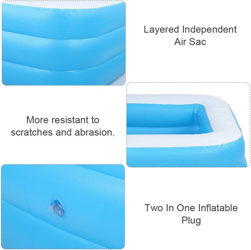 ويوبلز مسبح صغير للأطفال، مسبح قابل للنفخ 1.3 متر، مسبح للعائلة والأطفال والرضع (أزرق) - Image 4