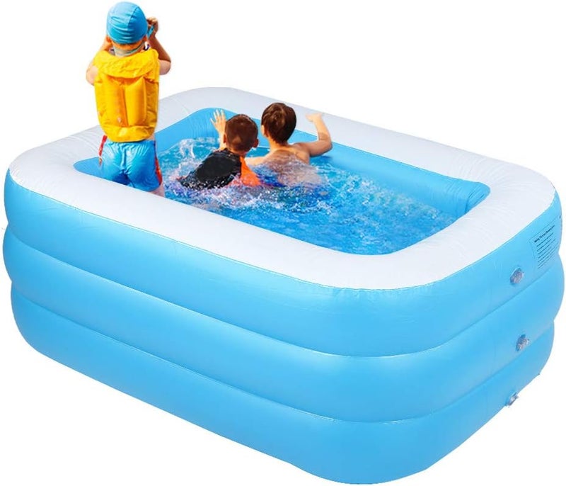 ويوبلز مسبح صغير للأطفال، مسبح قابل للنفخ 1.3 متر، مسبح للعائلة والأطفال والرضع (أزرق) - Image 1