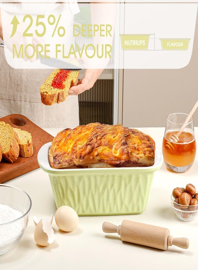 NUTRIUPS 9 x 6 Inch Rectangular Ceramic Loaf Pan for Baking Bread (Yellow) - Image 4